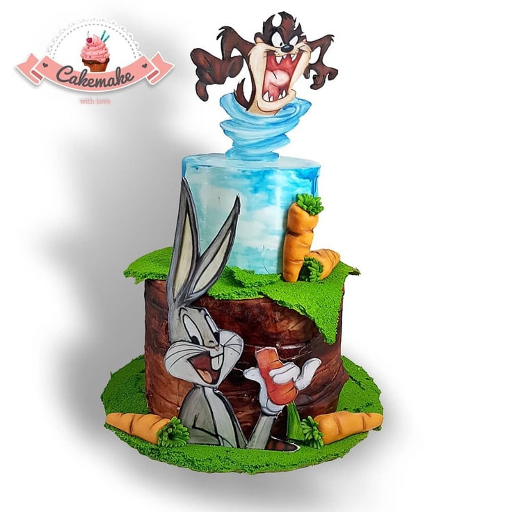 2 Great Bugs Bunny And Tasmanian Devil Cakes -