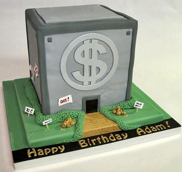 Money Bin Birthday Cake