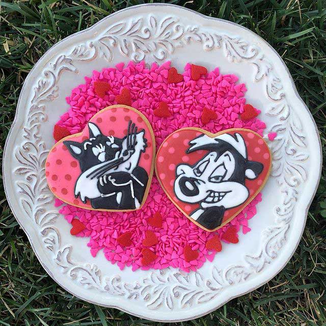 Pepe Le Pew Valentines Day cookies