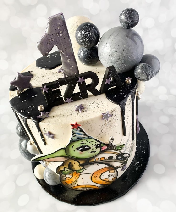 Baby Yoda 1st Birthday Cake