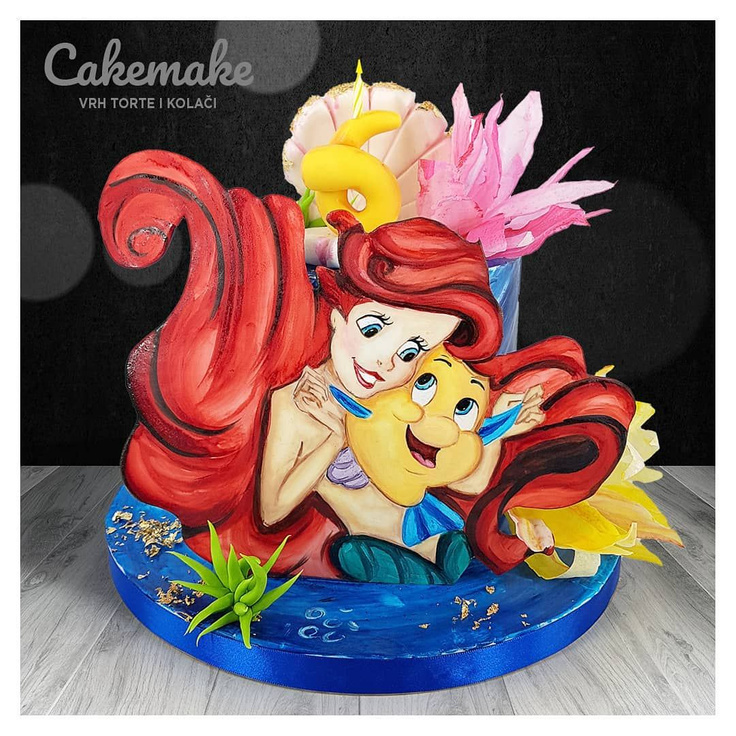 Little Mermaid & Flounder Cake
