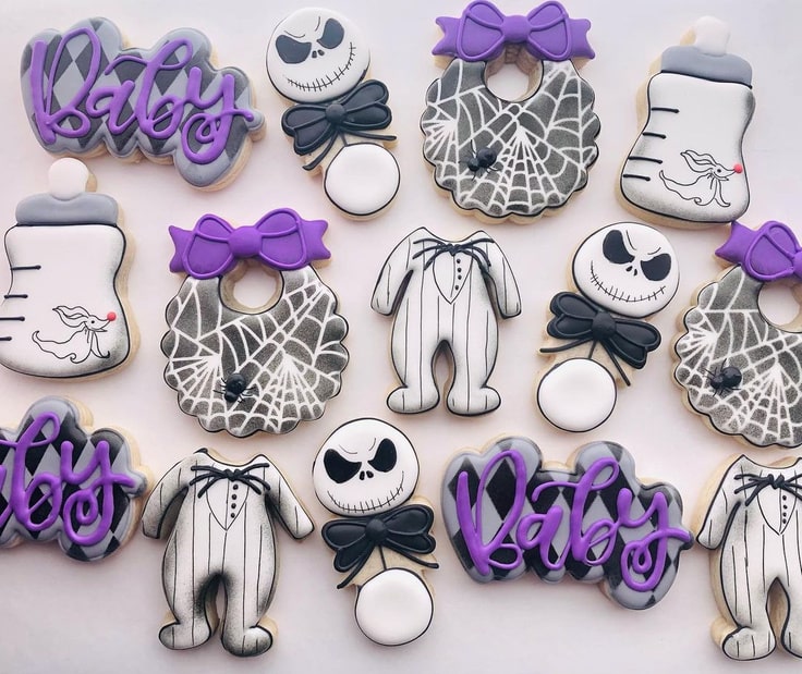 Nightmare Before Christmas Baby Shower Cookies