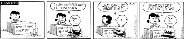Lucy's psychiatry booth