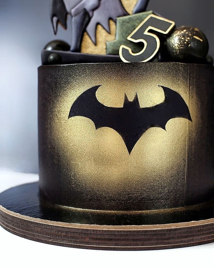 Close-up of Batman Cake