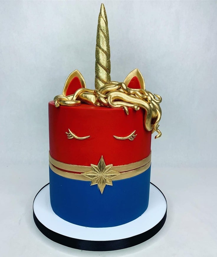 Captain Marvel Unicorn Cake