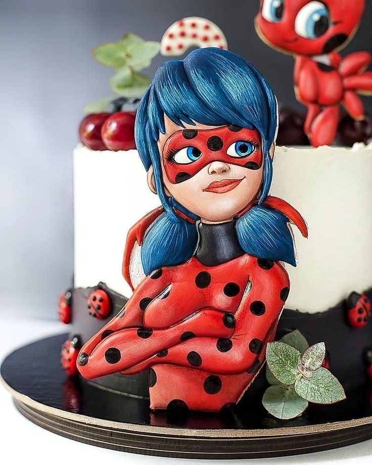 Close-up of Ladybug Cake