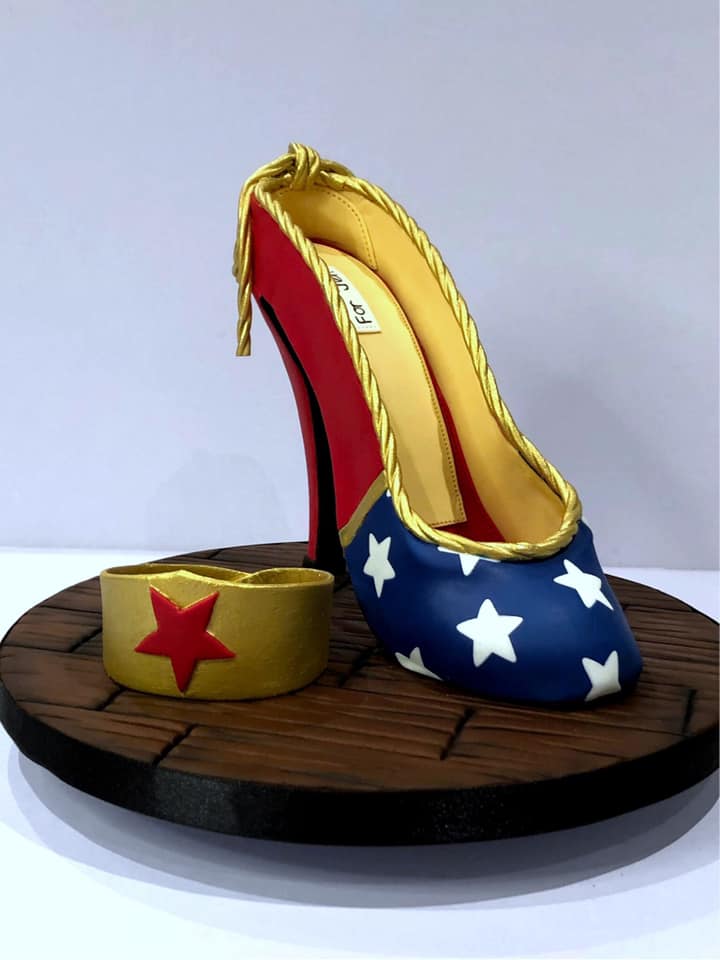 Wonder Woman Shoe Cake