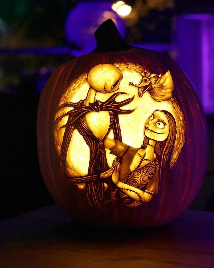 Sally & Jack Skellington Pumpkin - Between The Pages Blog