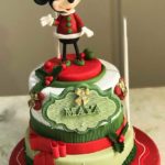 Green and Red Santa Mickey Birthday Cake