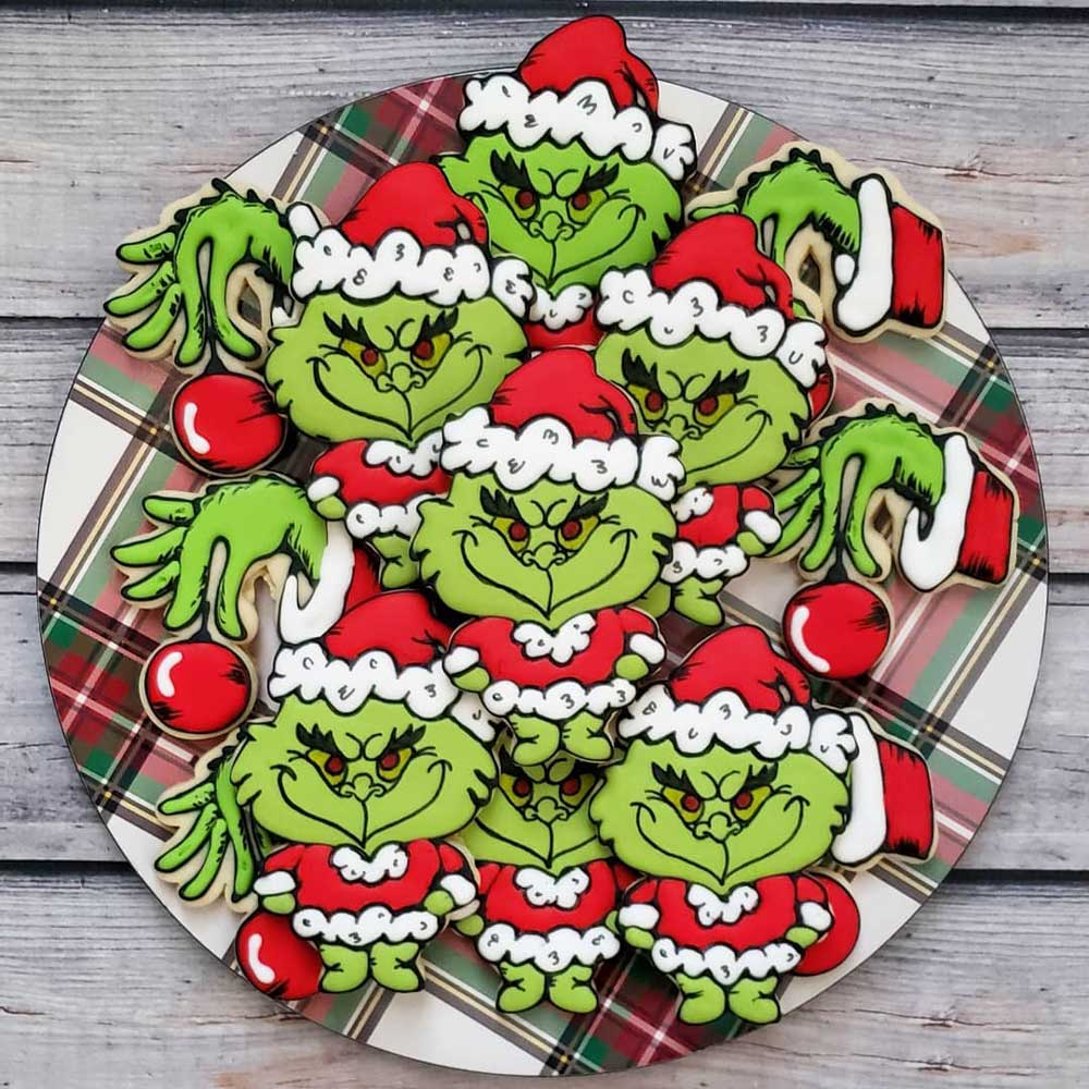 Red and Green Grinch Cookies