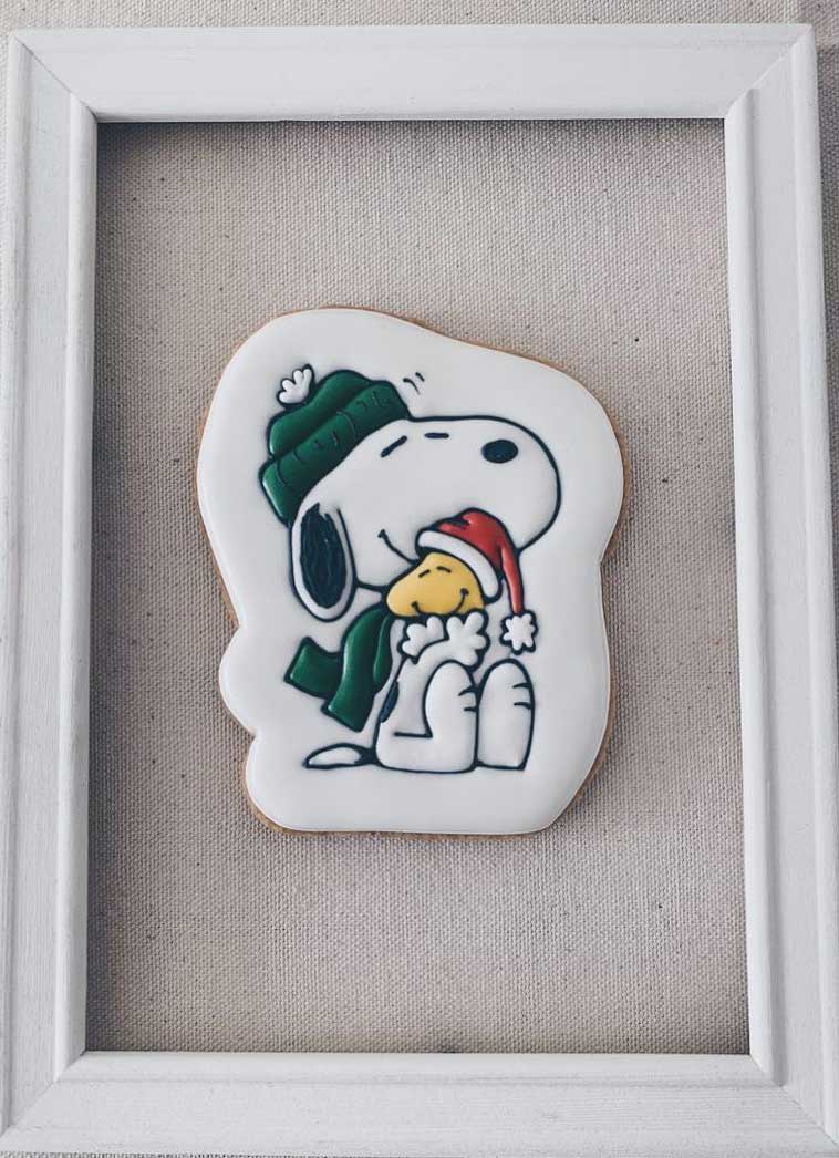 Snoopy and Woodstock Christmas Cookie