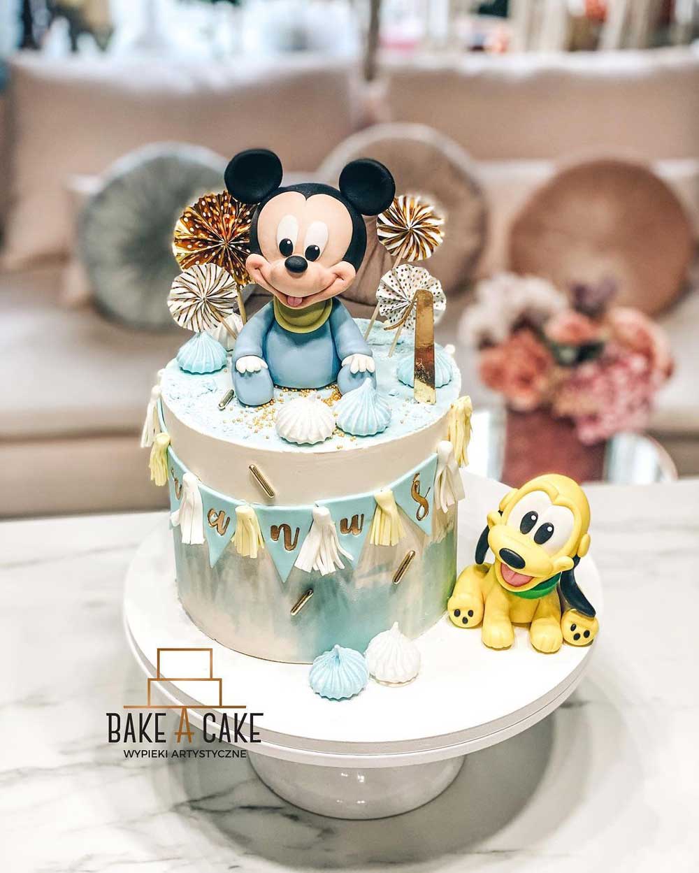 Baby Mickey and Pluto Cake