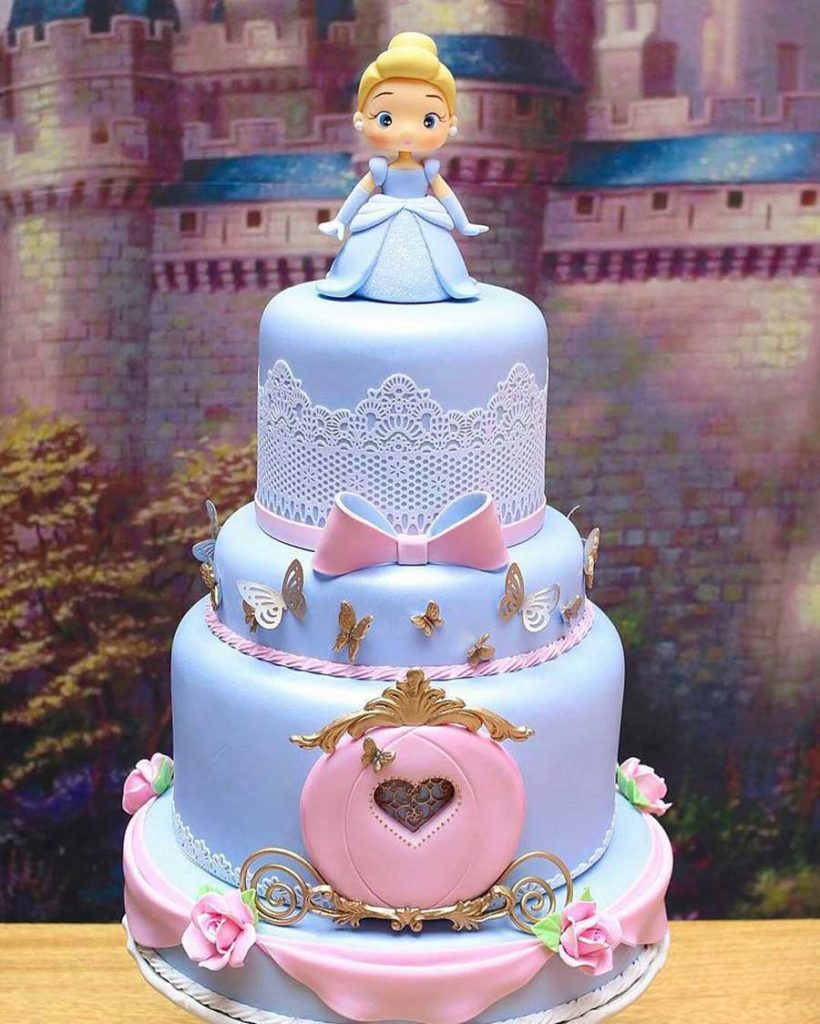 Blue Chibi Cinderella Cake