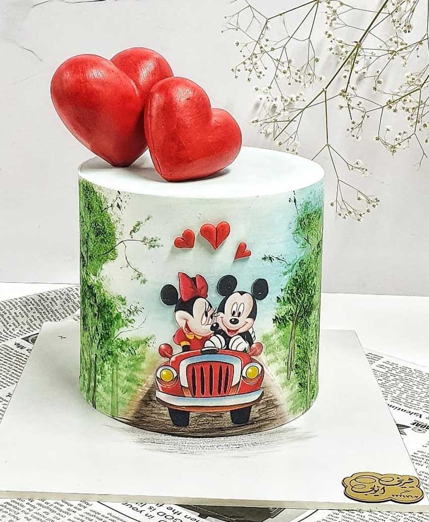 Minnie & Mickey Valentine Cake