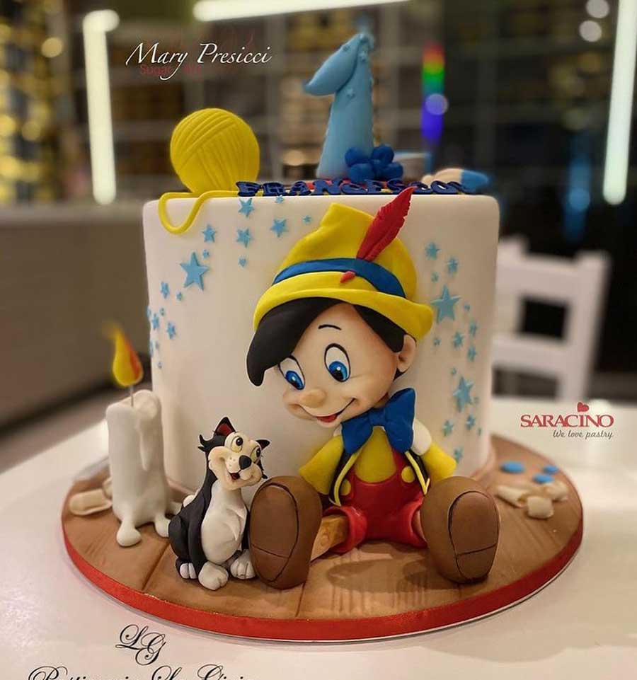 Pinocchio & Figaro 1st birthday cake 