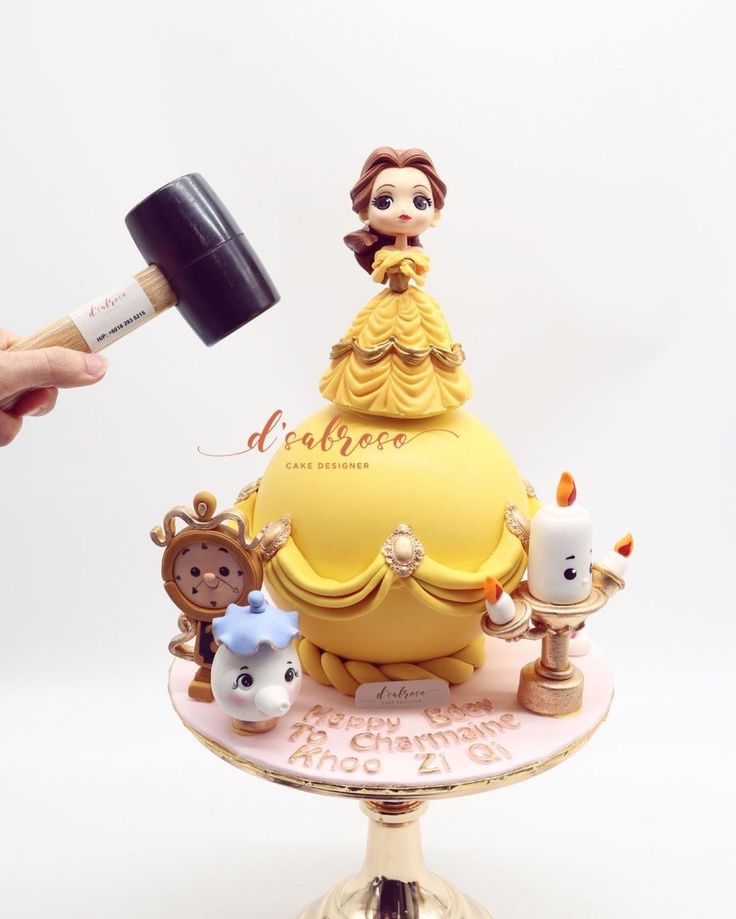 Princess Belle Piñata Cake