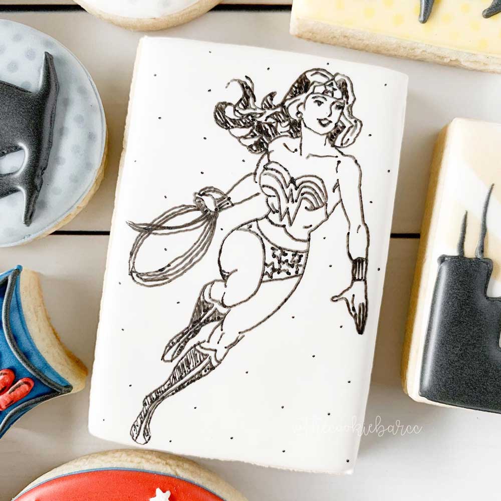 Black & White Wonder Woman Cookie