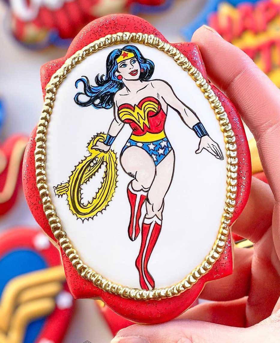 Hand-painted Wonder Woman Cookie