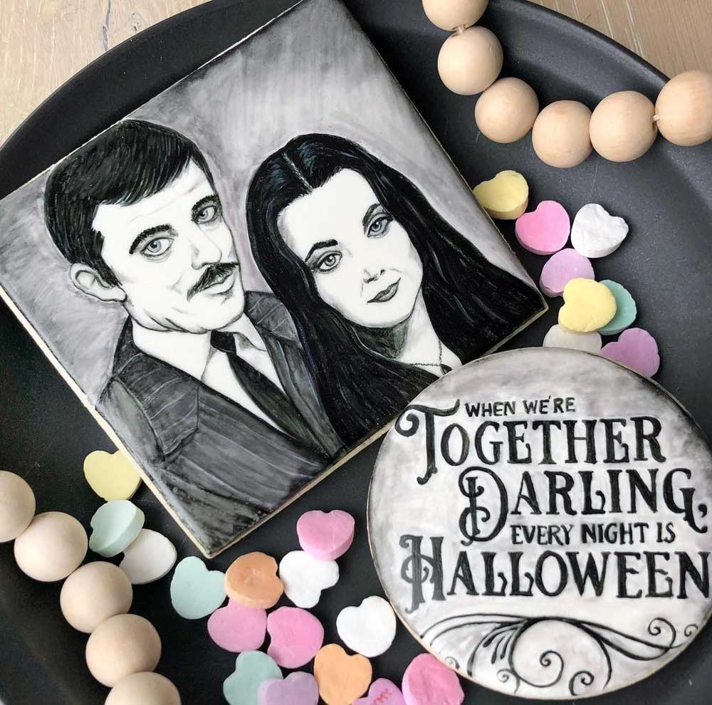 Addams Family Valentines Day Cookie