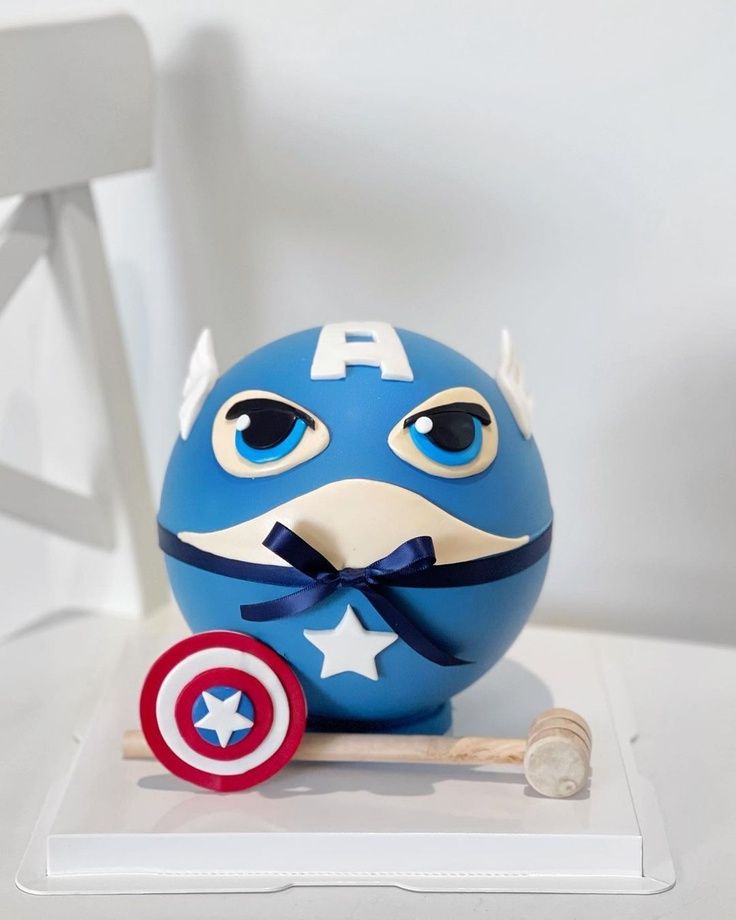 Captain America Piñata Cake