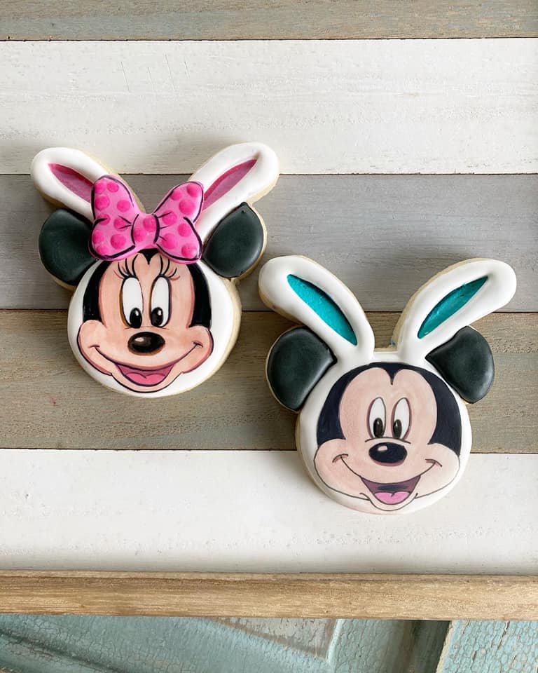 Mickey & Minnie Mouse Easter Bunny Cookies