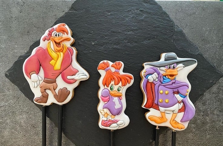 Darkwing Duck Cookies with Launchpad & Gosalyn