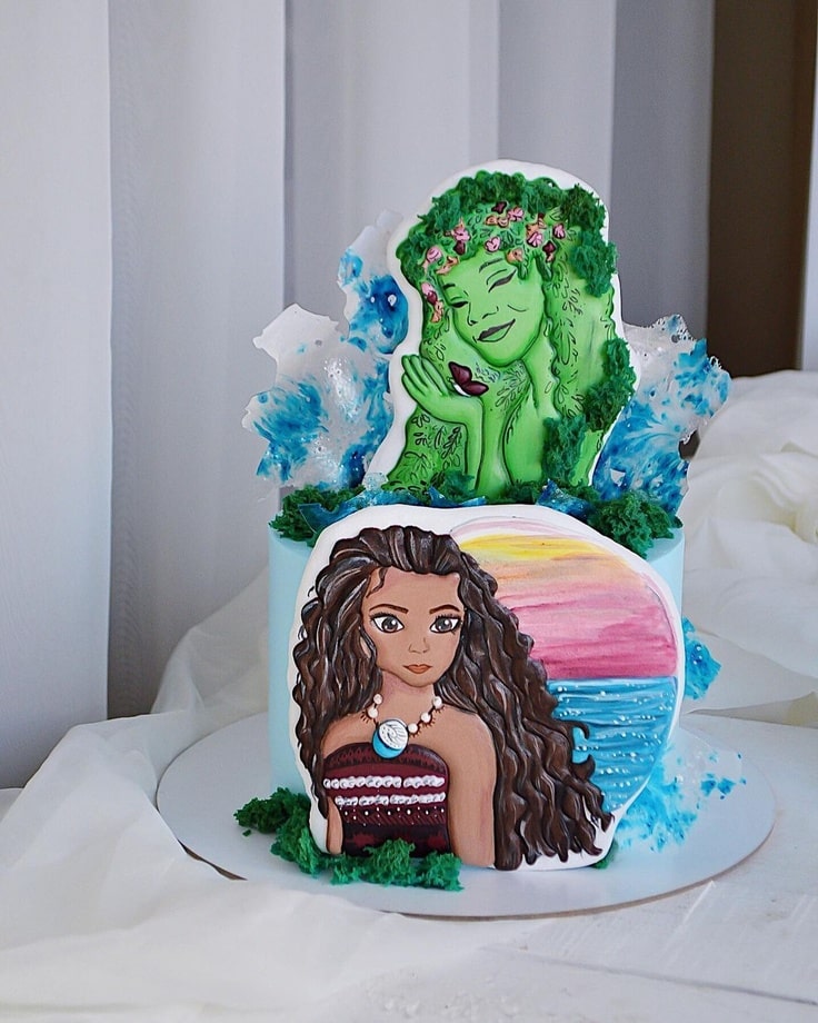 Moana and Te Fiti Cake