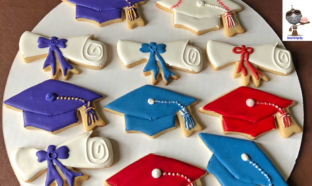 Purple Blue Red Graduation cookies