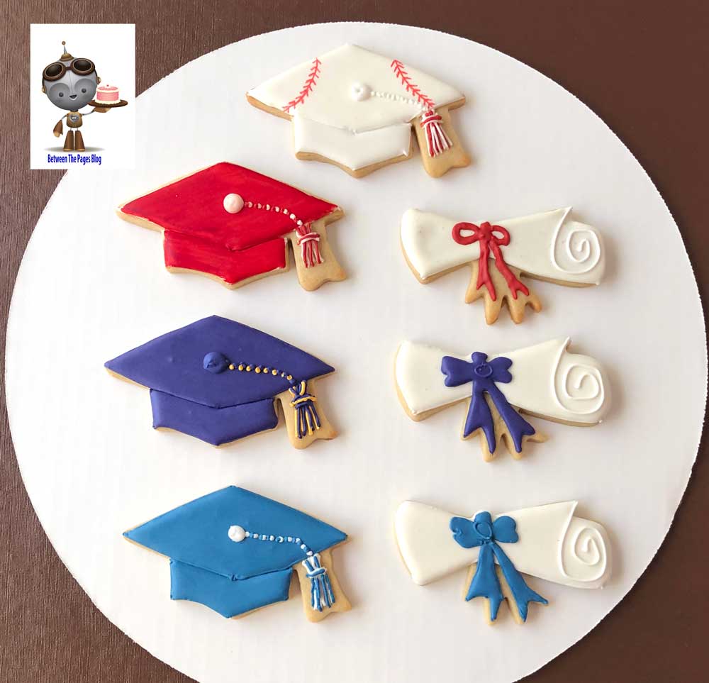 Red Blue Purple Graduation Cookies