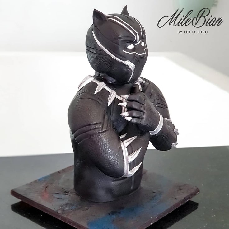 Side View of Black Panther Cake