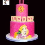 Pink and White Rapunzel Cake