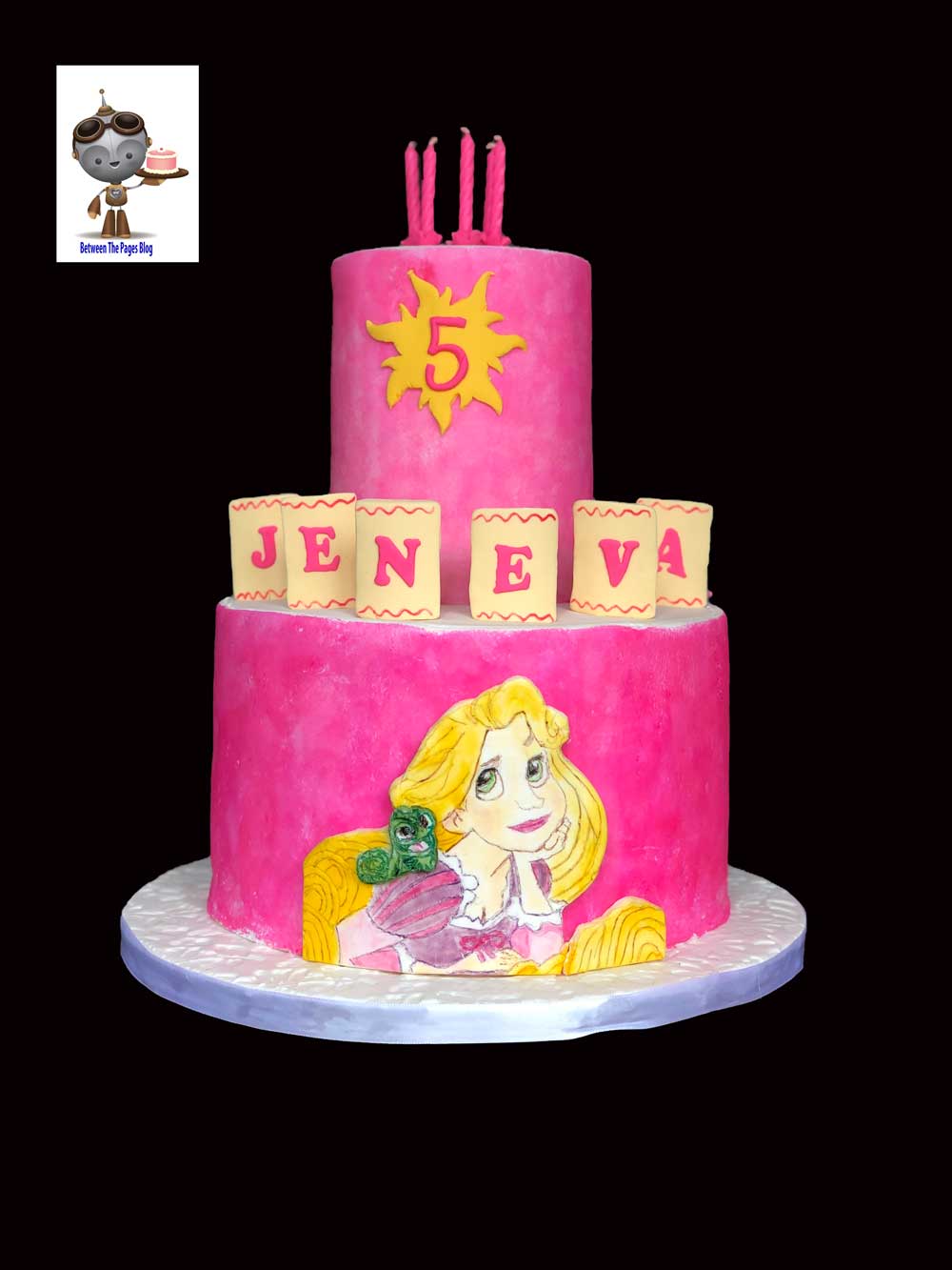 Pink and White Rapunzel Cake