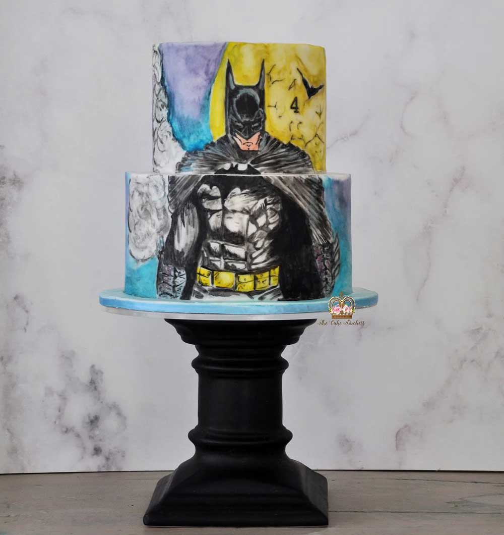 Hand-painted Batman Cake