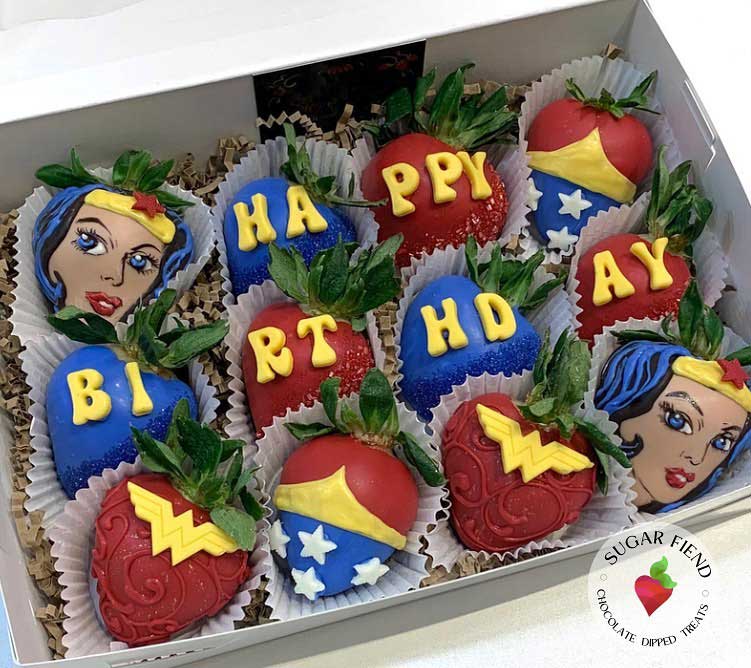 Wonder Woman Chocolate Strawberries