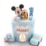 Blue Baby Mickey & Pluto Cake