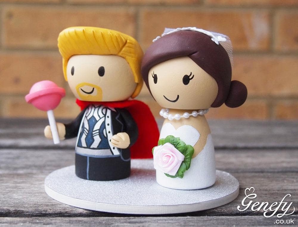 Close-up of Bride Wedding Cake Topper