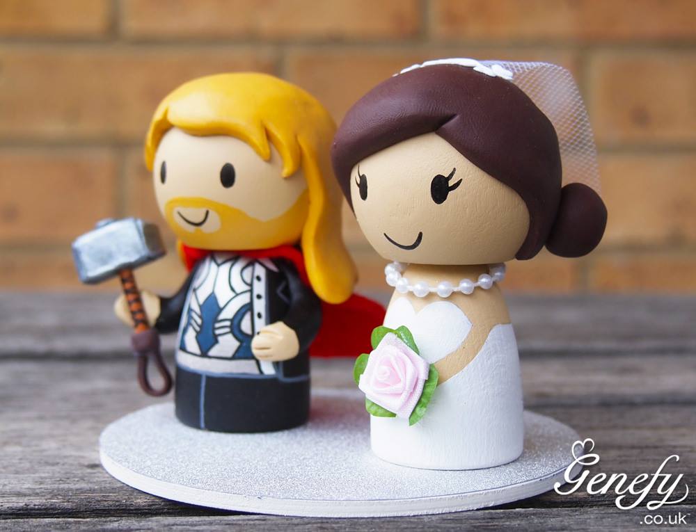 Close-up of Bride Wedding Cake Topper