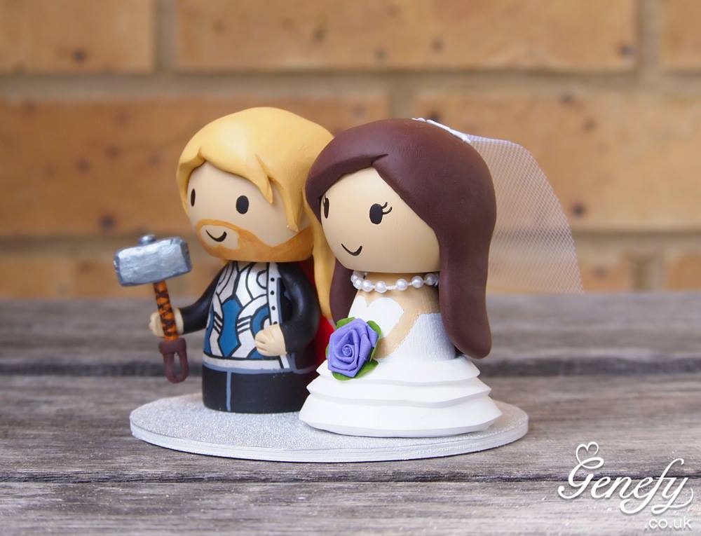 Close-up of Bride Wedding Cake Topper