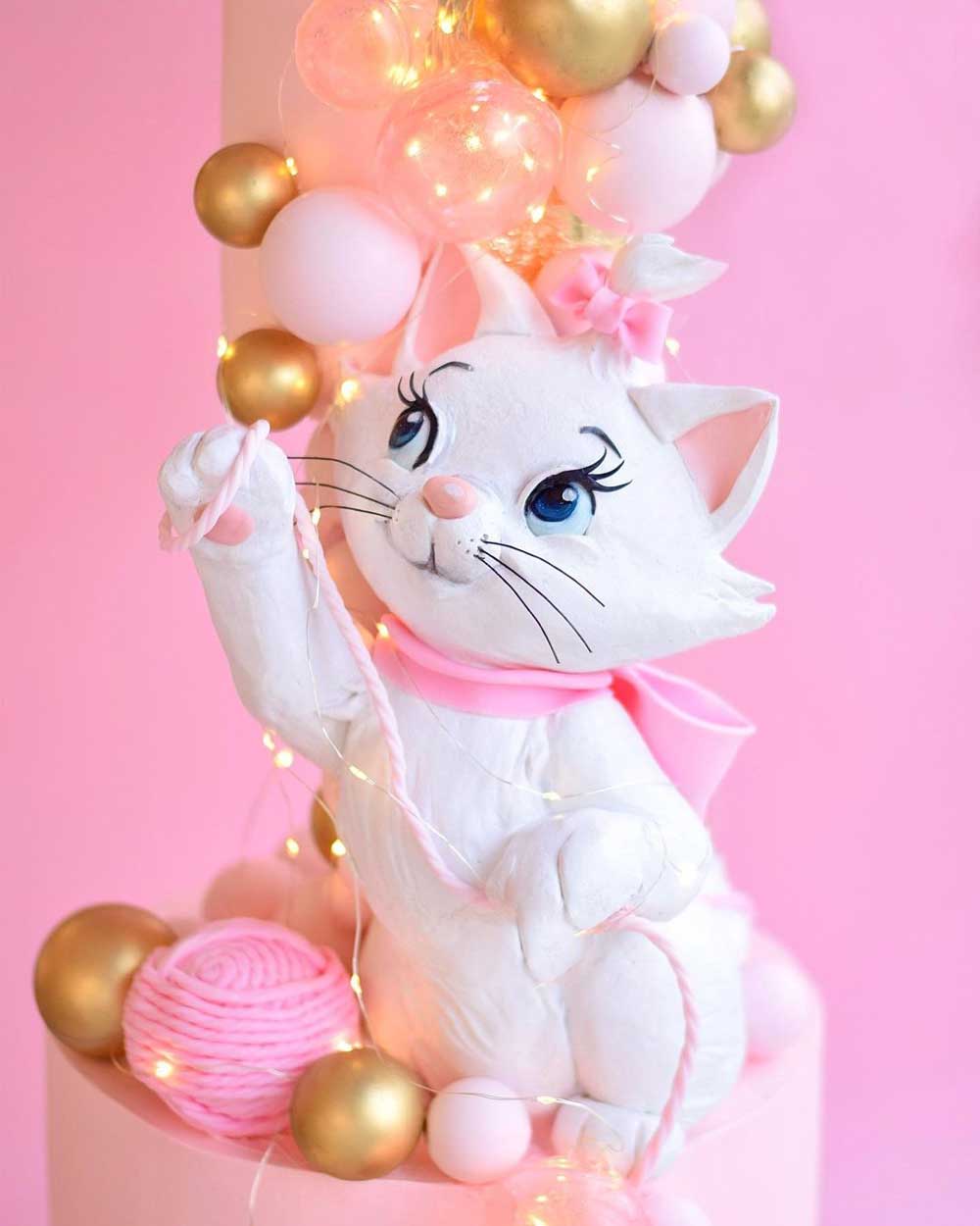 🐱🌸Marie cat cake 🐱🌸 🌸💗Happy 7th Birthday Alma 🌸💗 Photo edible from  sugar sheet 💗 #mariecatcake #7thbirthday ... | Instagram