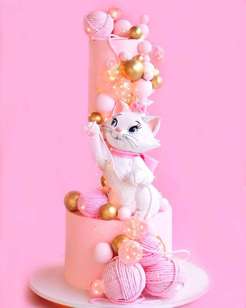 D'Bake Hub - Marie cat theme cake for Jaanvi turning 1...... | Facebook