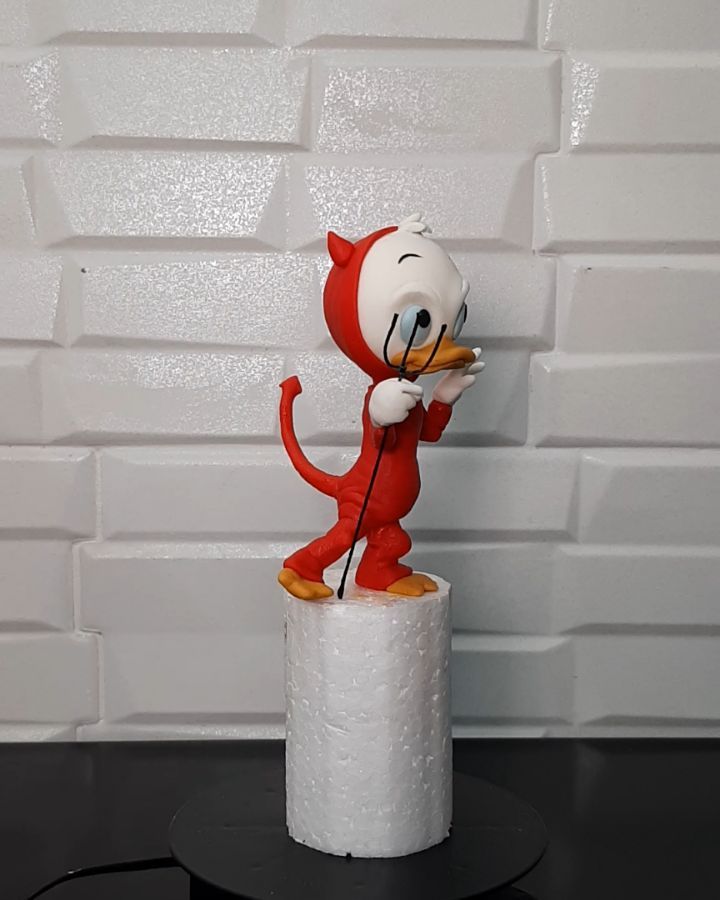 Fondant Huey Duck Devil figure