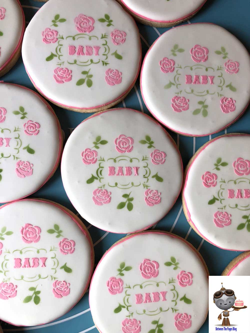 Pink Rose Baby Shower Cookies