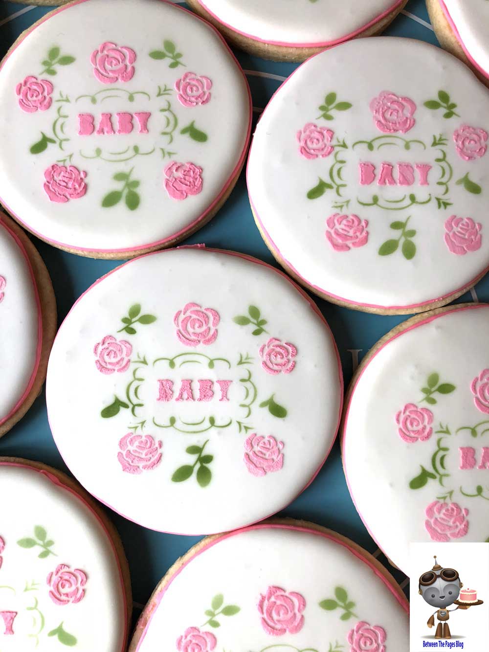 Pink Rose Baby Shower Cookies
