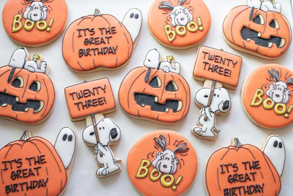Orange Snoopy Halloween Cookies