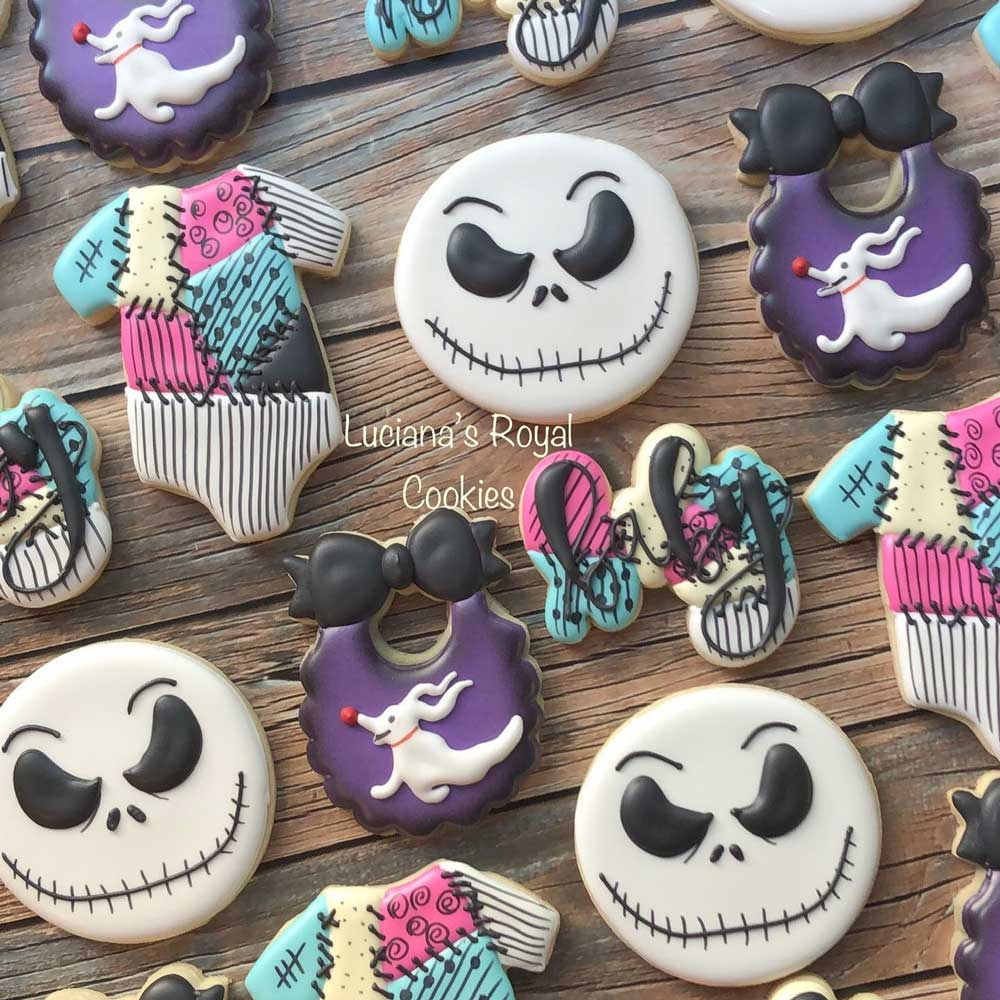 Colorful Nightmare Before Christmas Baby Shower Cookies