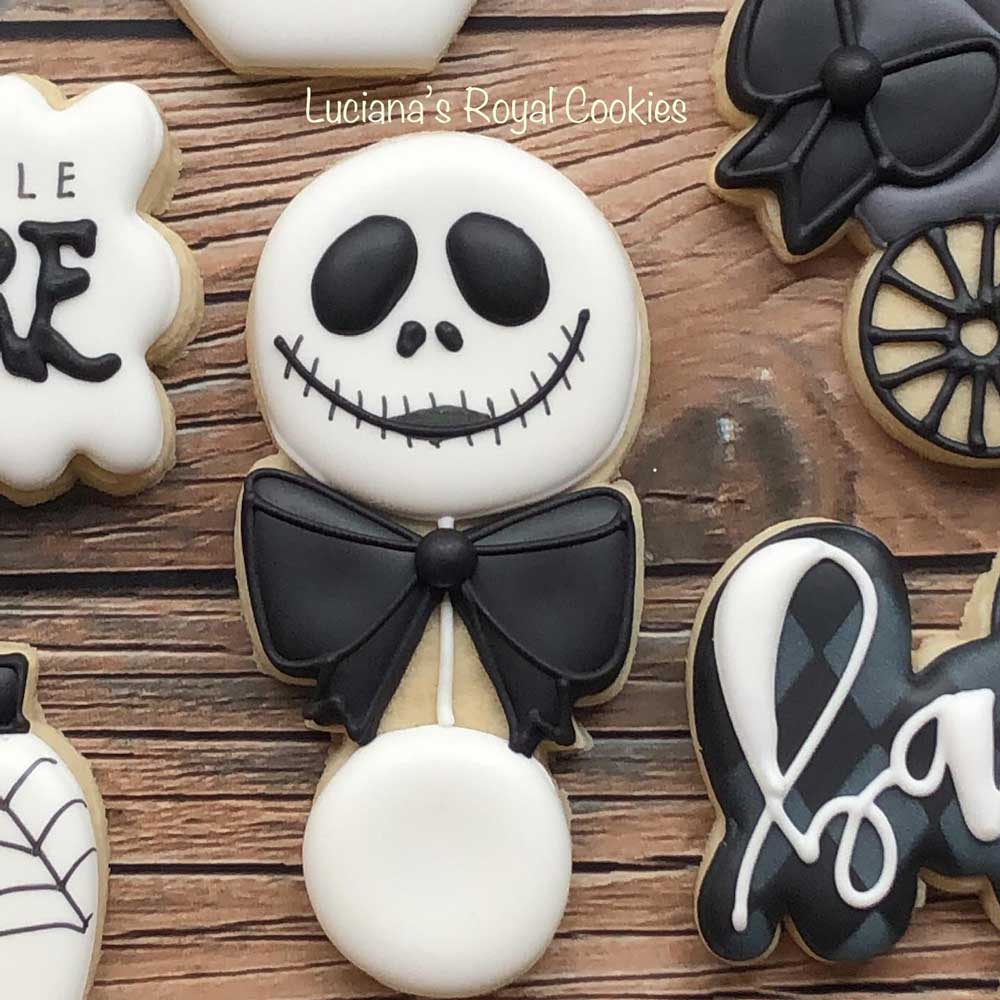 Black & White Nightmare Before Christmas Baby Shower Cookies