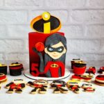 Cake of Violet from the Incredibles with matching cookies & cupcakes