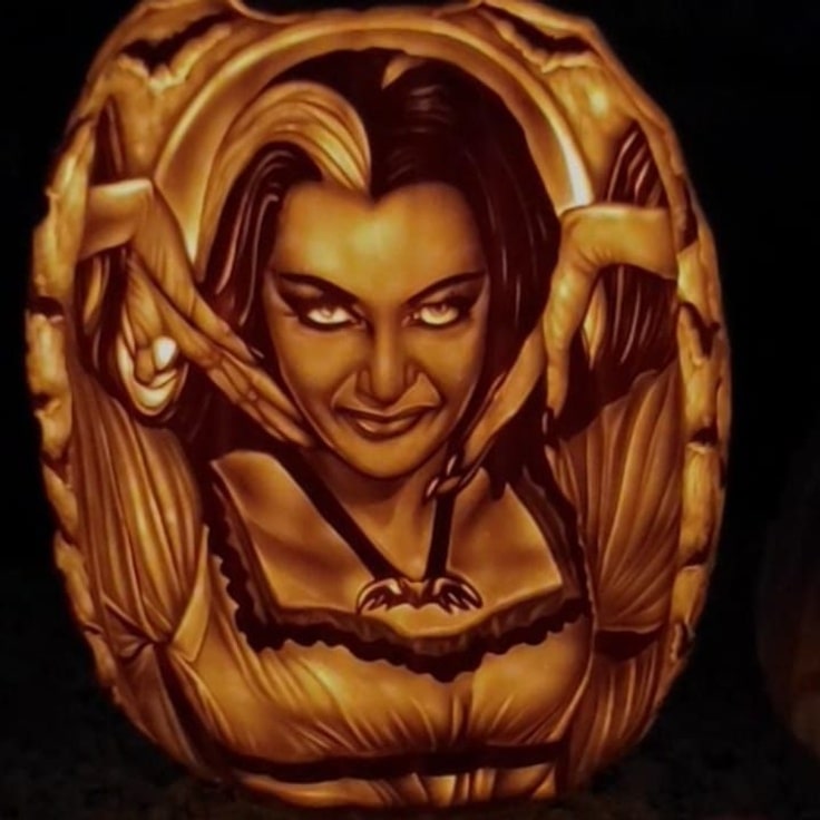 Lit Lily Munster Pumpkin