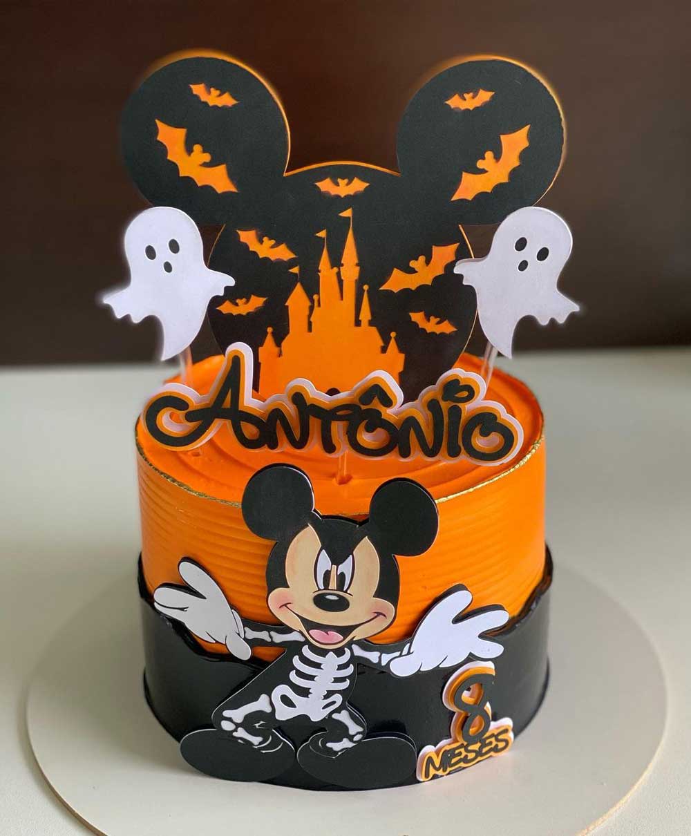 Mickey Skeleton Halloween Cake