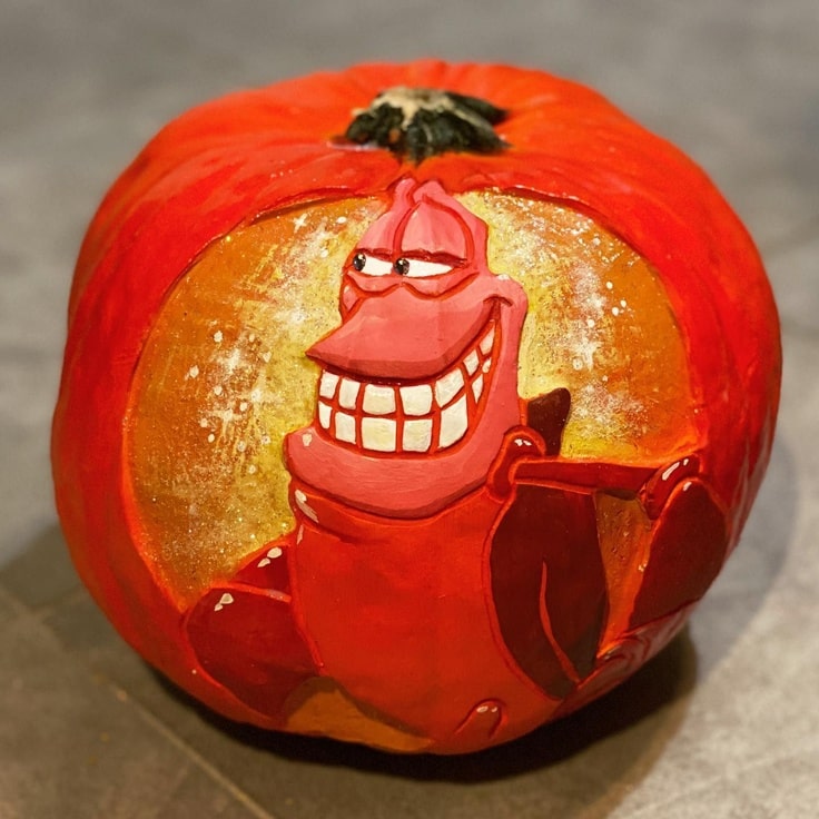 Painted pumpkin of Sebastian, the crab